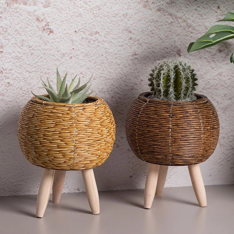 Nordic Rattan-Style Flower Pot Stand  IZER 