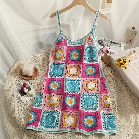 Crochet Knit Cut-Out Beach Dress  IZER 