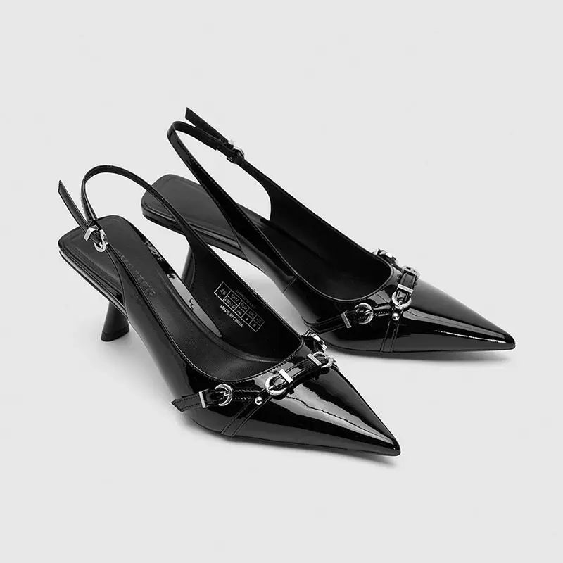 Rivet-Detail Pointed Toe Sandals  IZER 