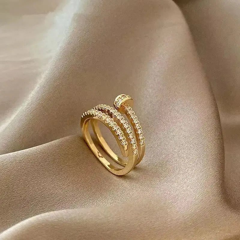 Gold Multi-Layer Zircon Ring  IZER 