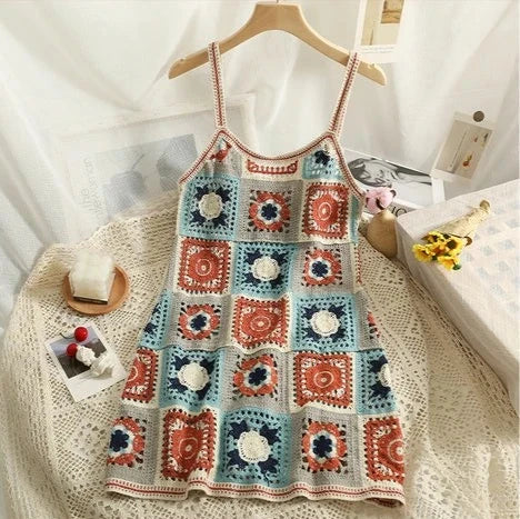 Crochet Knit Cut-Out Beach Dress  IZER 