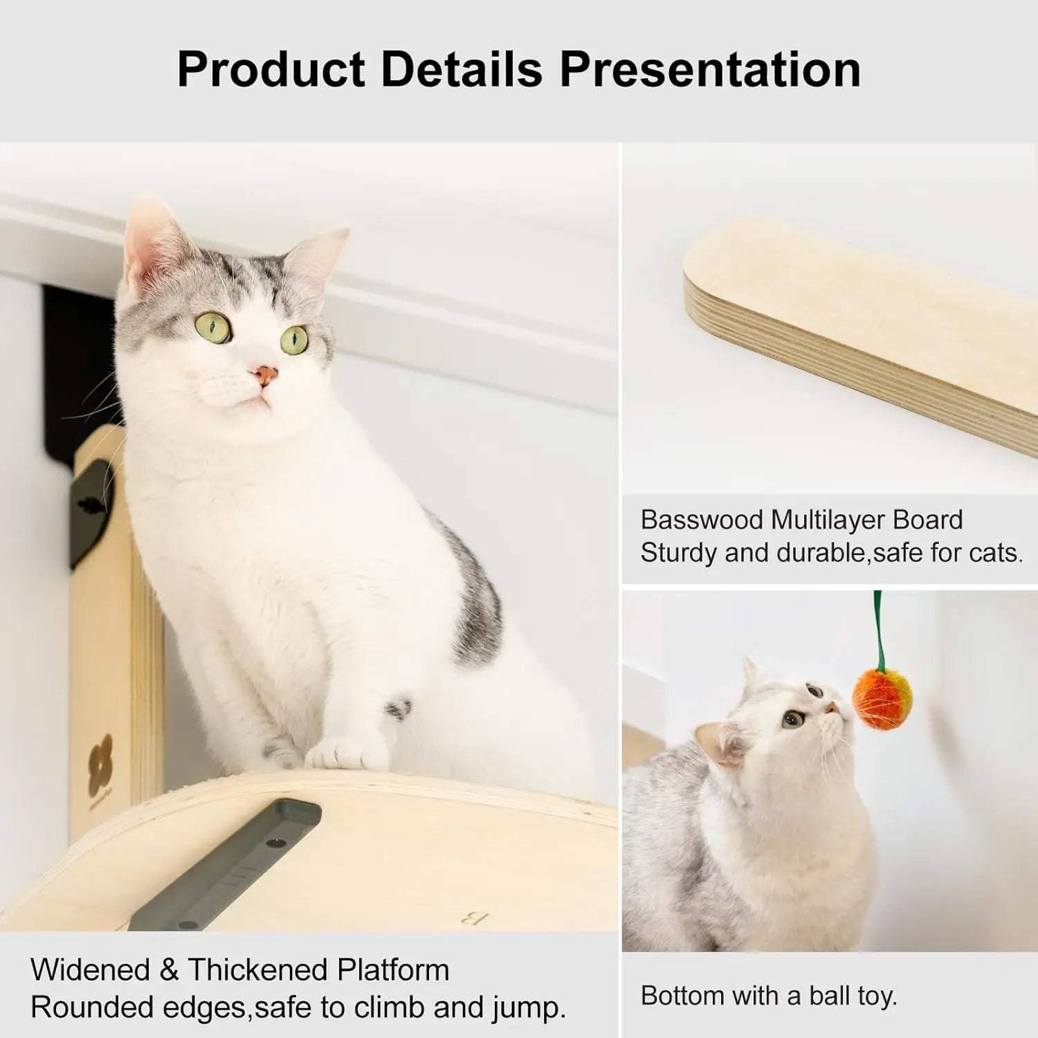 Mewoofun 4-Levels Wooden Cat Climber Shelf  IZER 