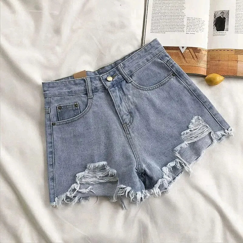 UrbanChic Hole-Punched Denim Shorts  IZER 