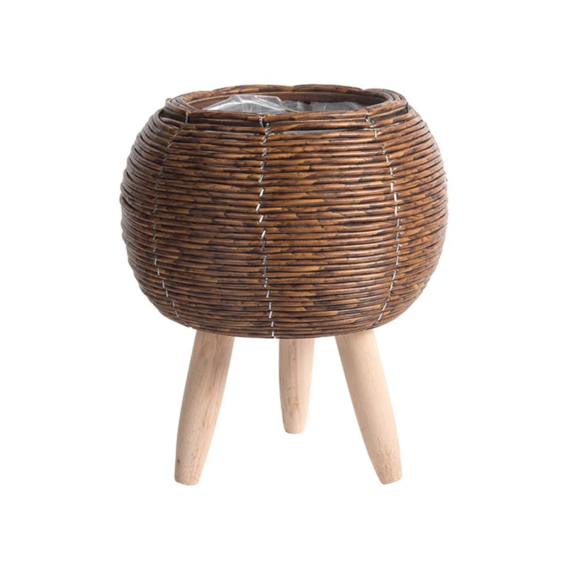 Nordic Rattan-Style Flower Pot Stand  IZER 