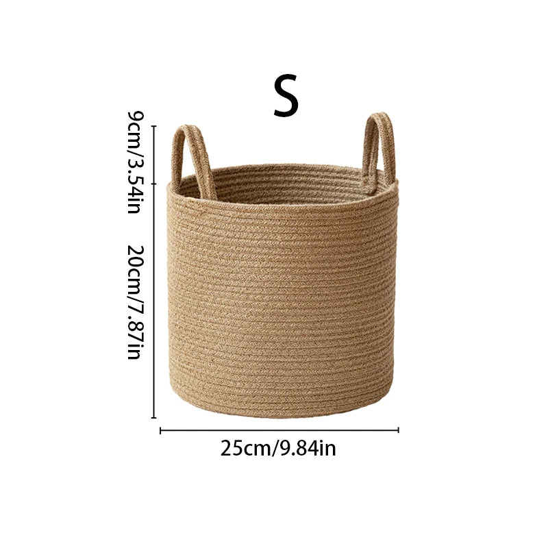 Handmade Woven Cotton Linen Storage Basket  IZER 