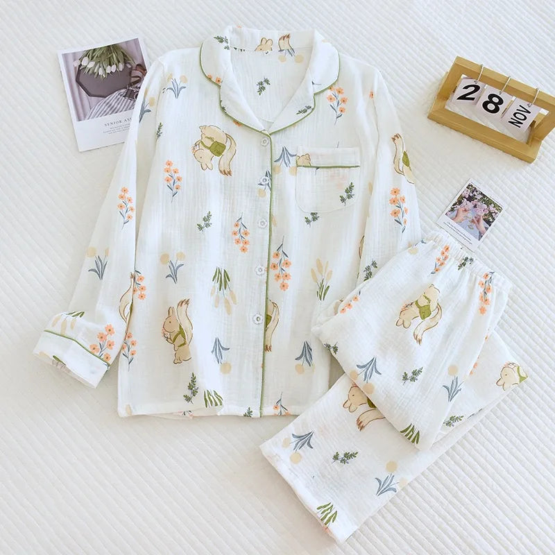 PolkaDream Summer Cotton Gauze Pajama Set  IZER 