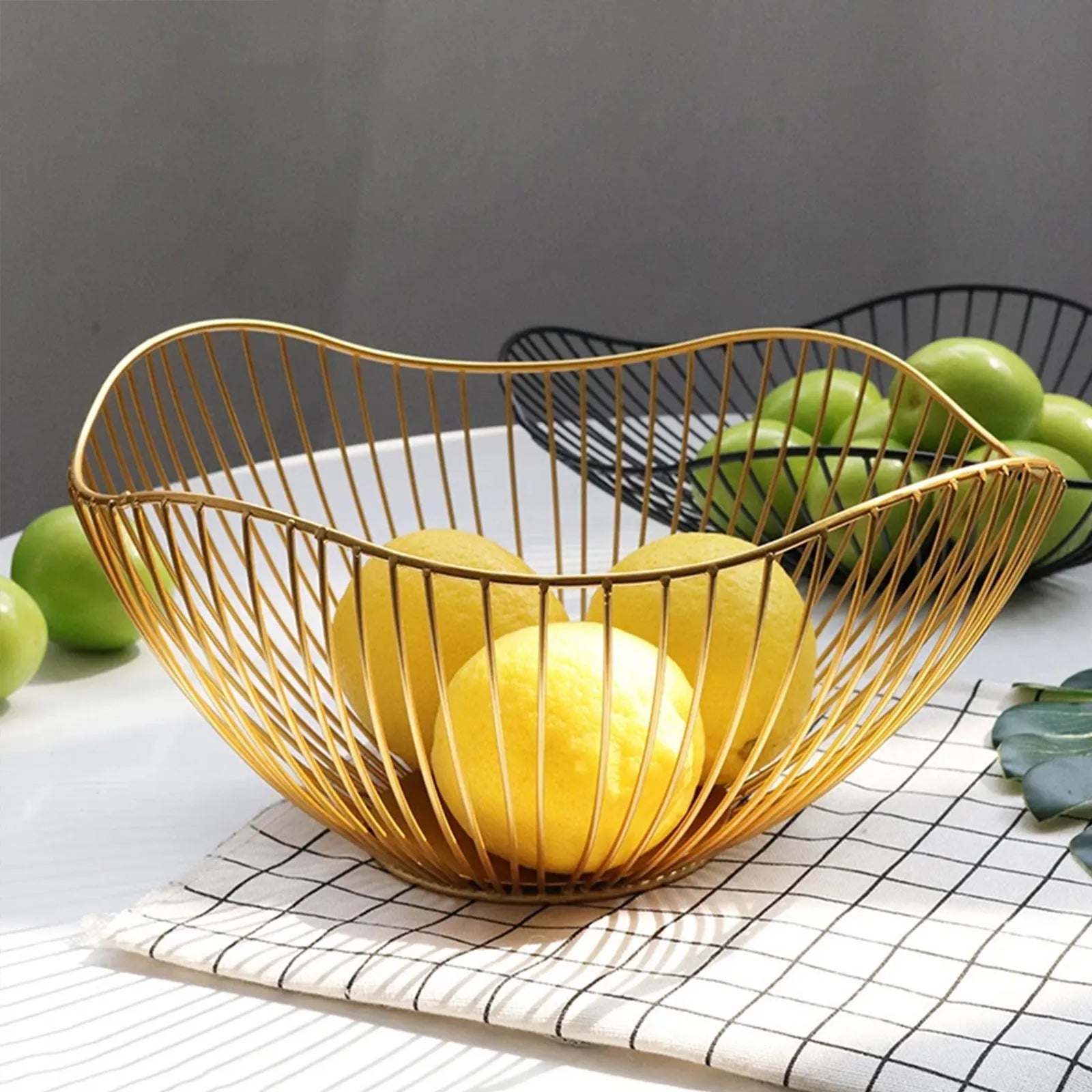 Elegant Wrought Iron Fruit Storage Basket  IZER 