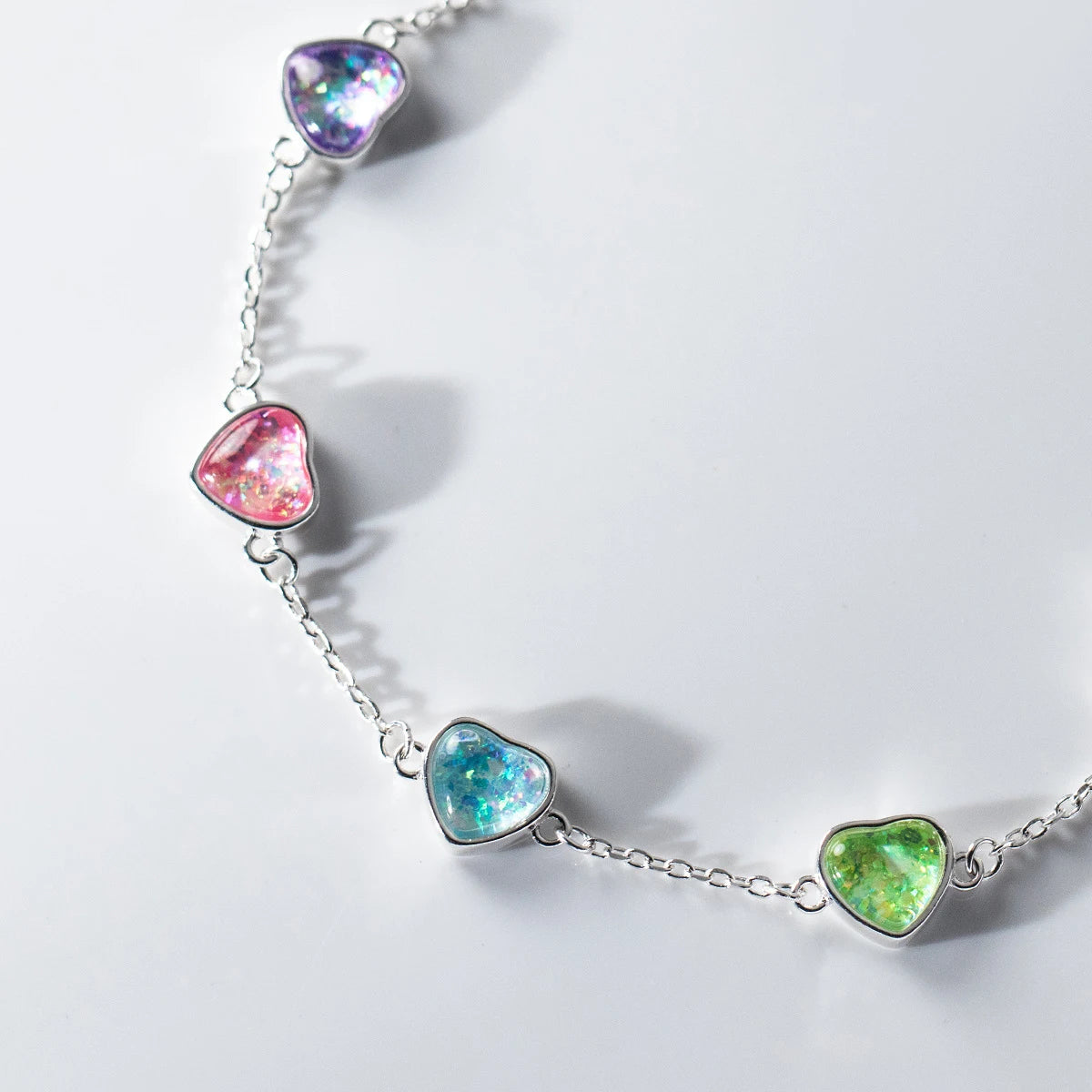 925 Sterling Silver Heart-to-Heart CZ Bracelet  IZER 