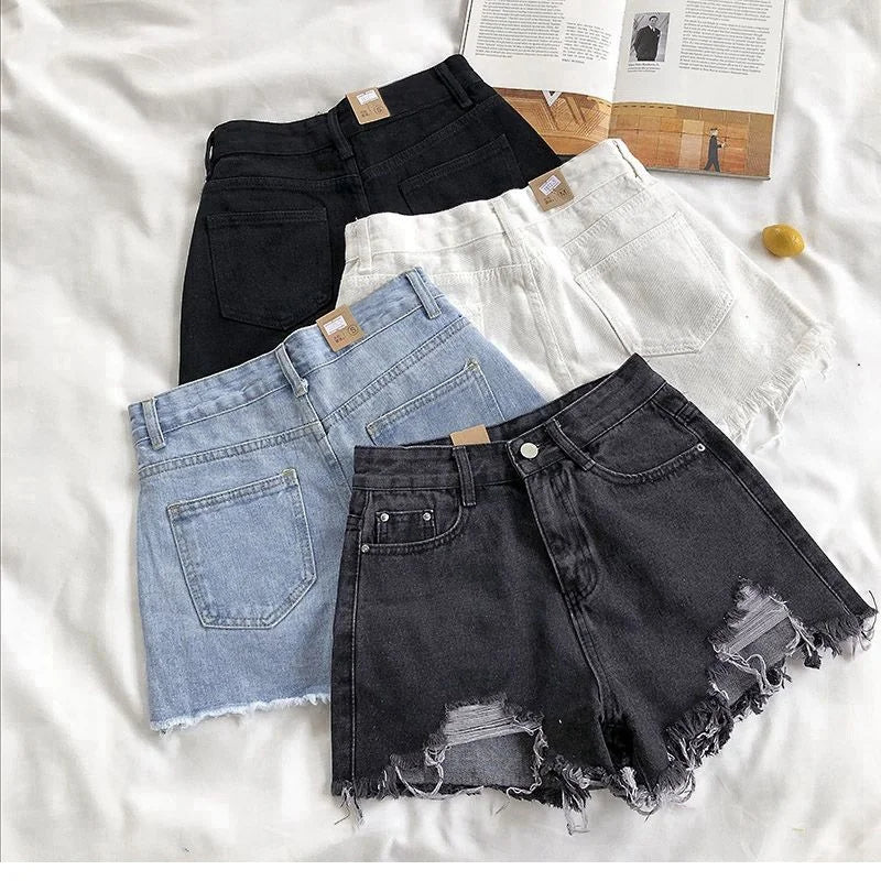 UrbanChic Hole-Punched Denim Shorts  IZER 