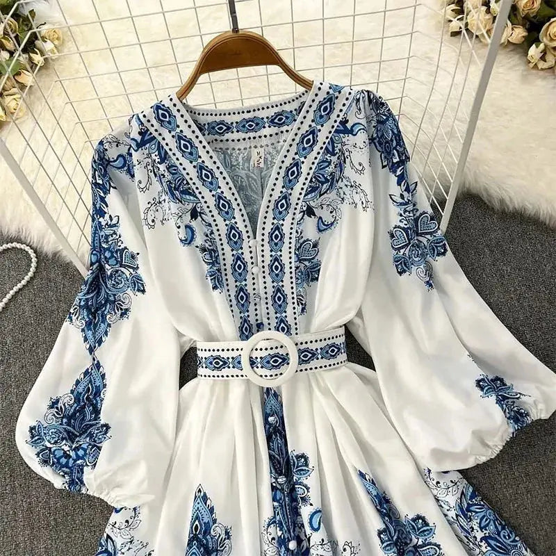 Bohemian Lantern Sleeve Dress  IZER 