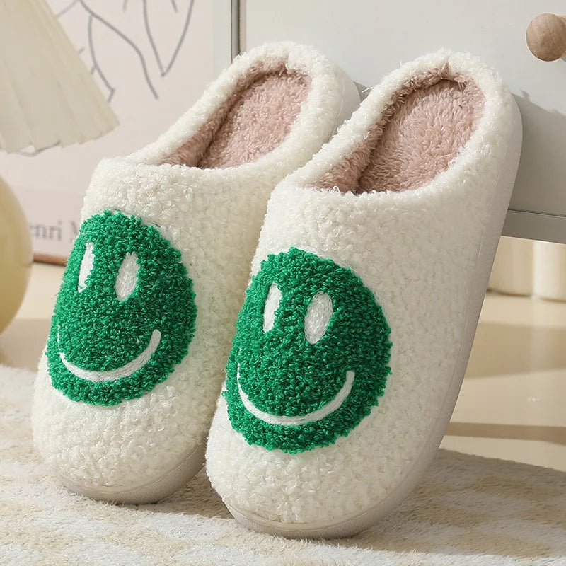 Smiling Face Furry Couple Slippers  IZER 