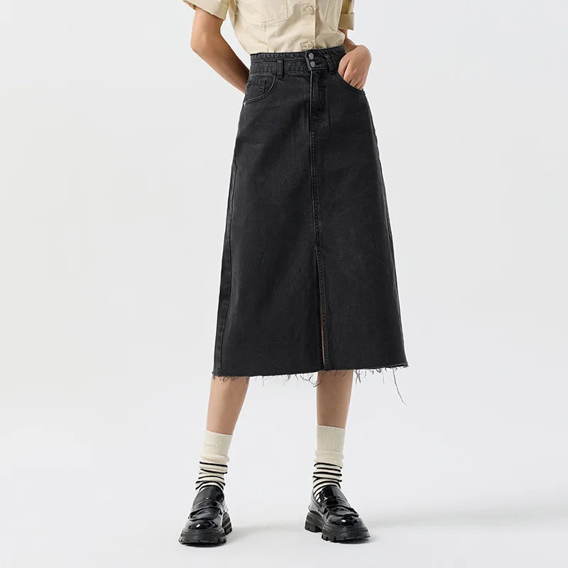 RetroEdge™️ High Tide Denim Skirt  IZER 