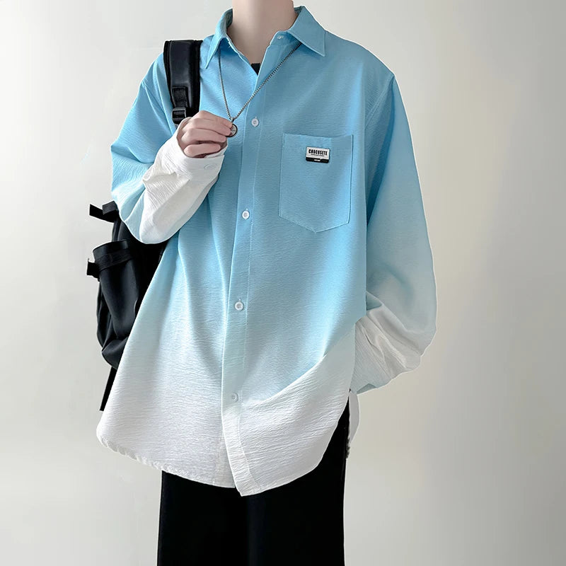 Gradient Pleated Oversize Shirt  IZER 