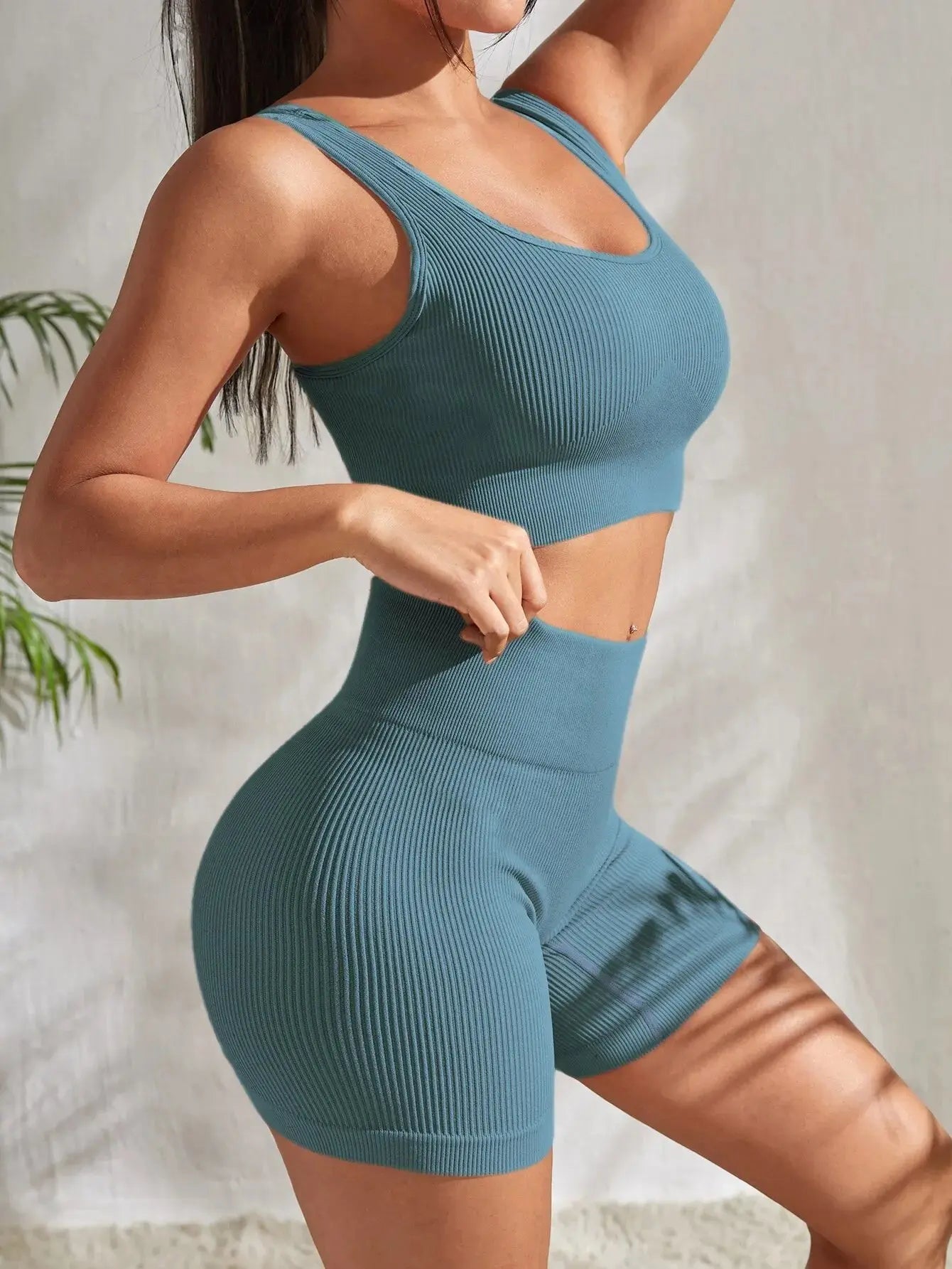 Seamless Ribbed Yoga Sets  IZER 