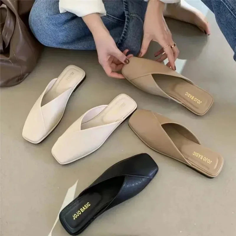 Square Toe Slip-On Mules  IZER 