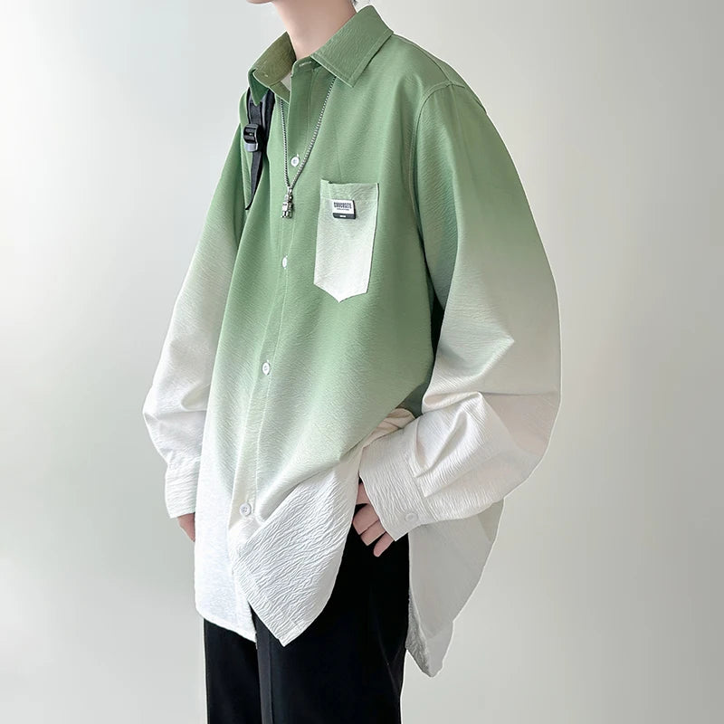 Gradient Pleated Oversize Shirt  IZER 