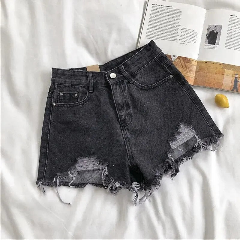 UrbanChic Hole-Punched Denim Shorts  IZER 