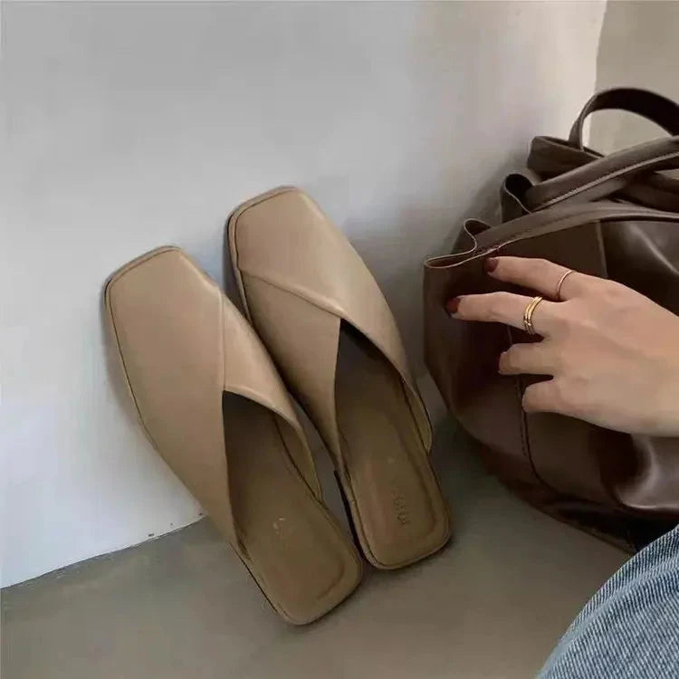 Square Toe Slip-On Mules  IZER 