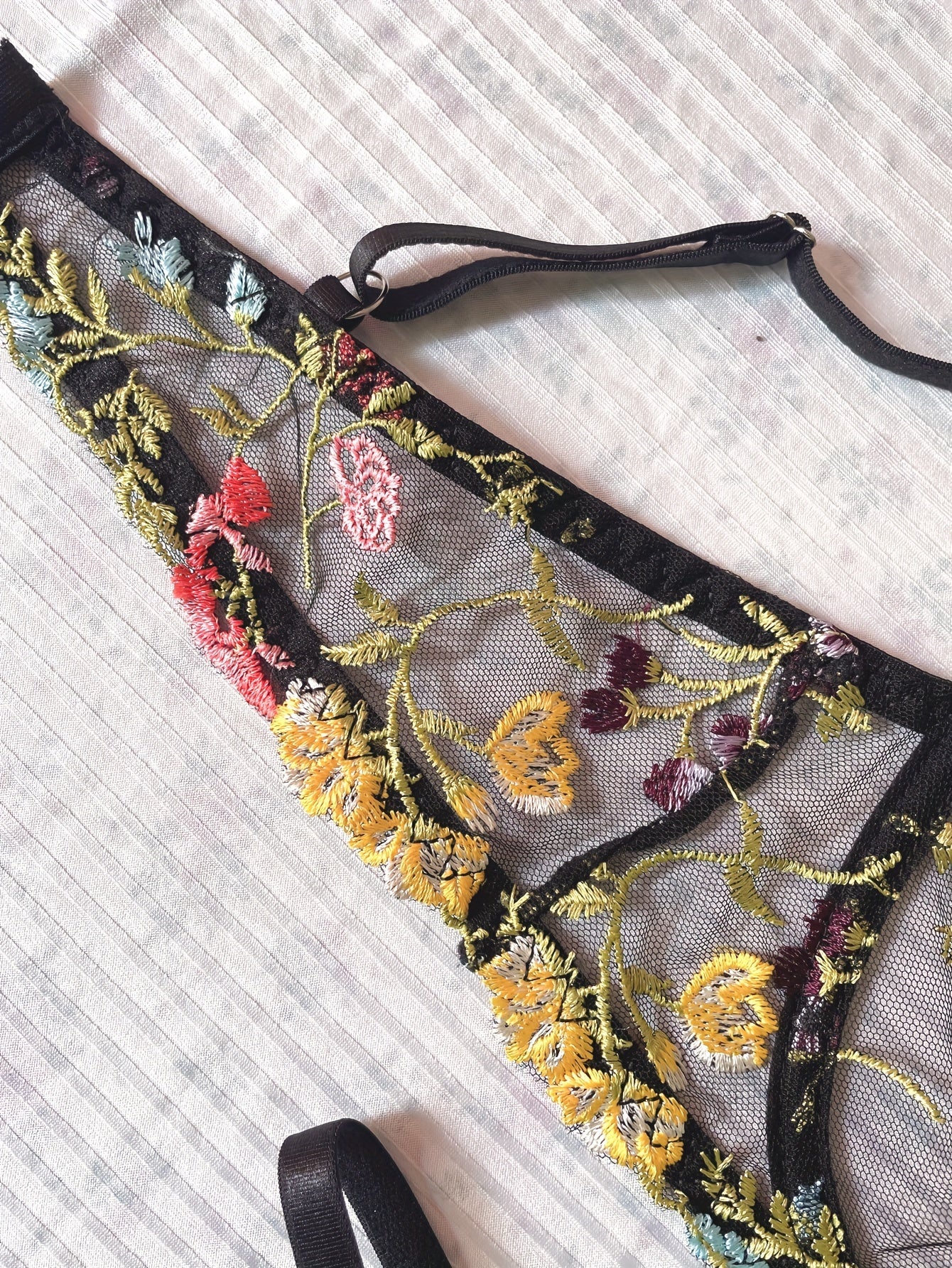 Eternal Bloom: Floral Embroidery Lingerie Set  IZER 