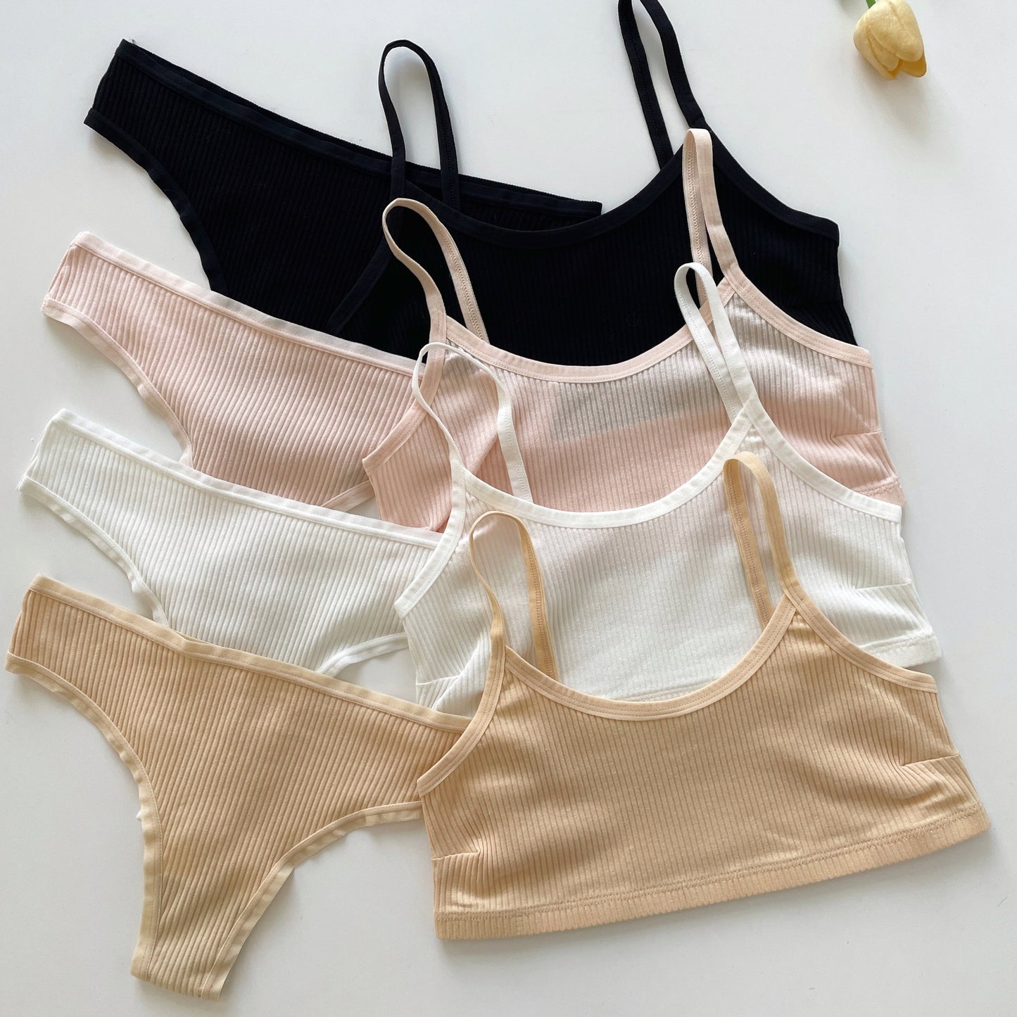 Ultimate Comfort: 4-Piece Seamless Ribbed Lingerie Set  IZER 