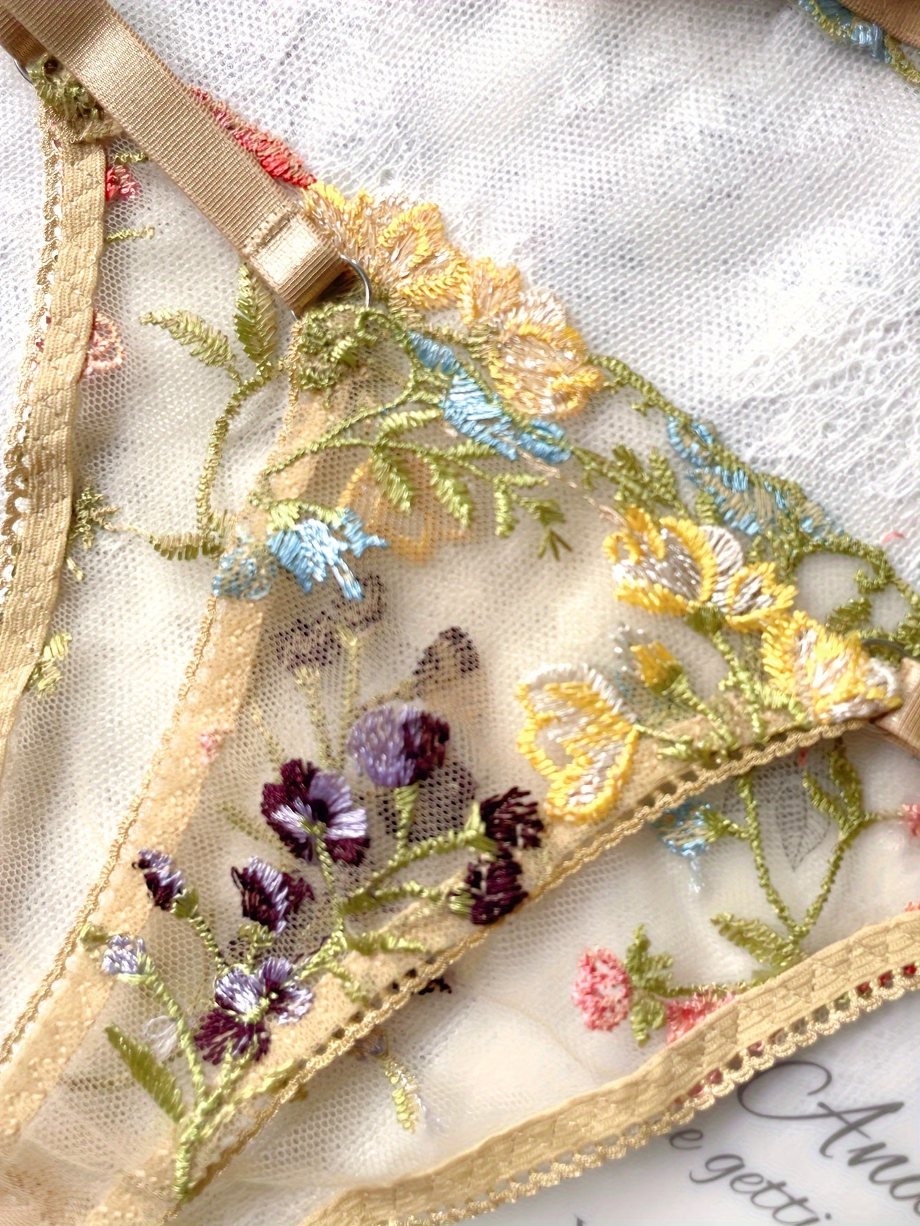 Eternal Bloom: Floral Embroidery Lingerie Set  IZER 